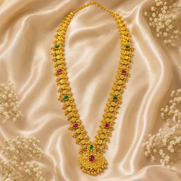 Gold_Tone_Singar_Sara_Long_Necklace_For_Women