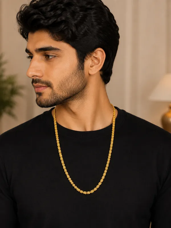 Gold_Tone_Traditional_Ornamental_Chain_Necklace_For_Men