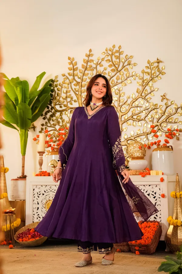 Purple_Viscose_Chanderi_Embroidered_Anarkali_Suit_Set_For_Women