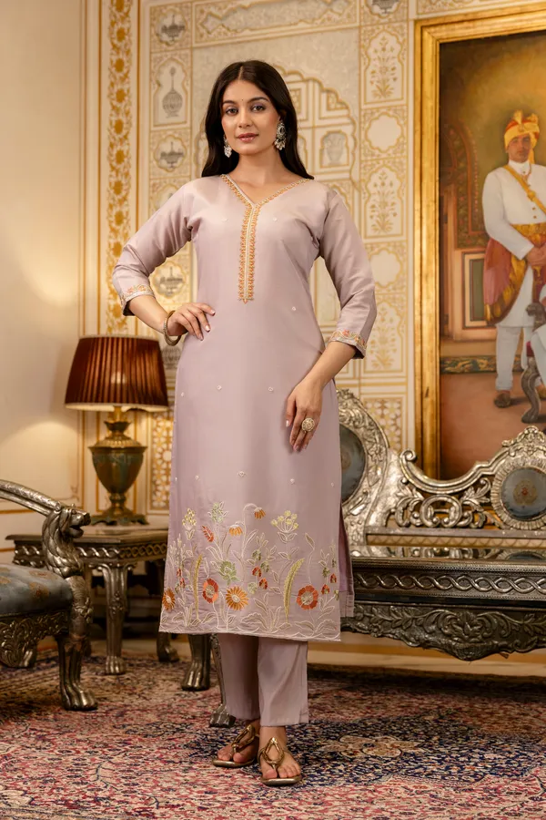 Lavender_Viscose_Simer_Embroidered_Straight_Suit_Set_For_Women
