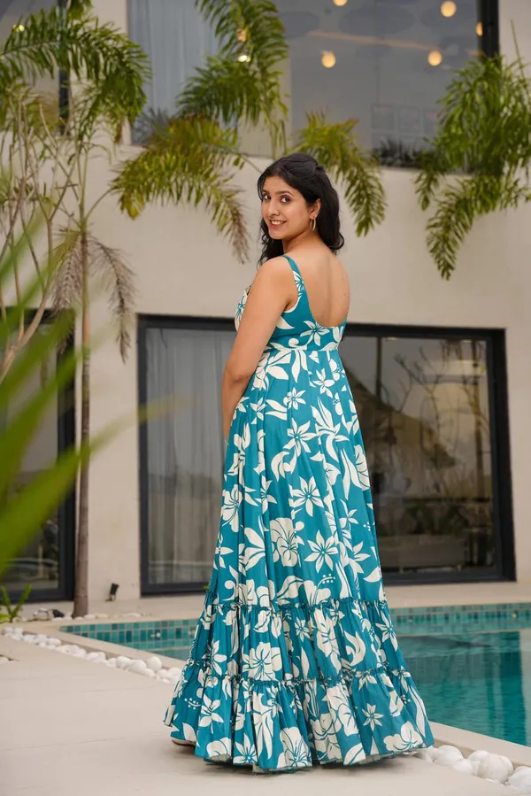 Teal_Polyester_Rayon_Floral_Sleeveless_Maxi_Dress_For_Women