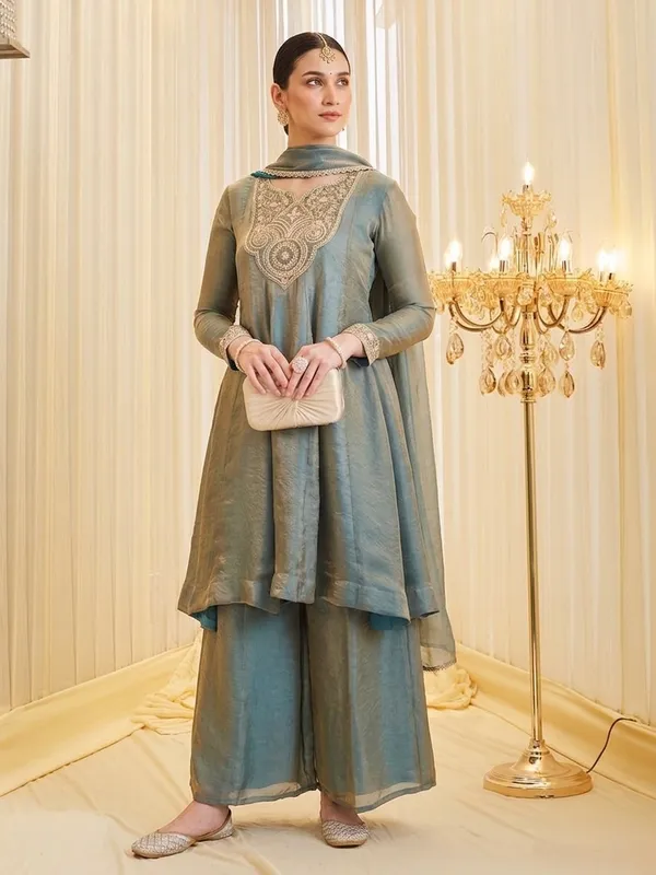 Sage_Green_Fandy_Silk_Embroidered_Anarkali_Suit_Set_For_Women