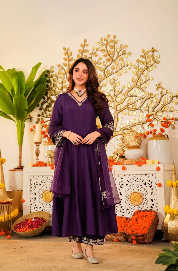 Purple_Viscose_Chanderi_Embroidered_Anarkali_Suit_Set_For_Women