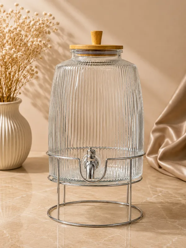 Glass_And_Metal_Ribbed_Bird_Feeder_With_Stand