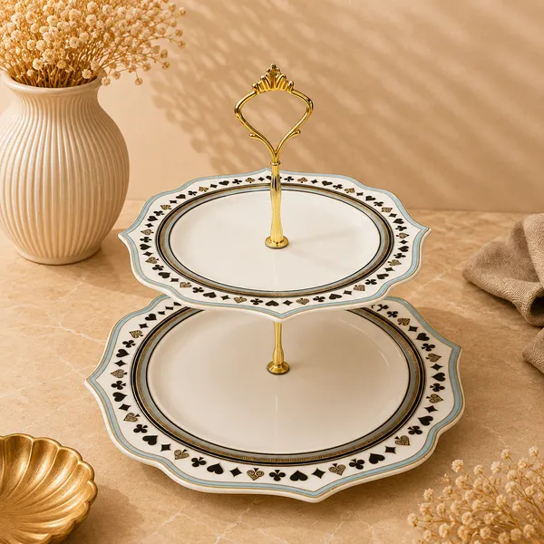 Ceramic_Metal_Two_Tier_Playing_Card_Print_Cake_Stand