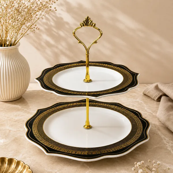 Ceramic_Metal_Two_Tier_Black_Gold_Pattern_Cake_Stand