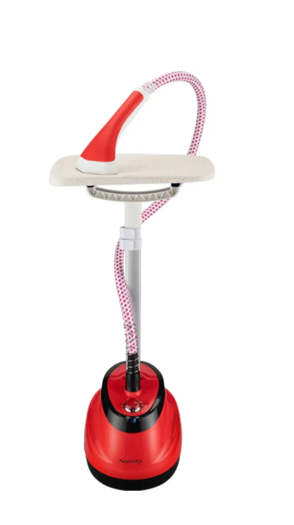 Abs_Plastic_And_Metal_Red_Garment_Steamer_With_Ironing_Board