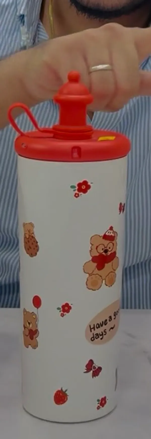 White_Printed_Kids_Water_Bottle_With_Red_Lid