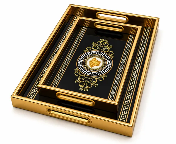Metal_Acrylic_Black_Greek_Key_Serving_Tray_Set_of_2_{Rectangle}