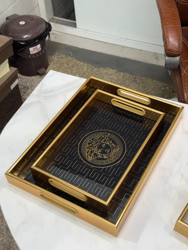 Gold_Plated_Metal_Geometric_Pattern_Serving_Tray_Set_Of_2