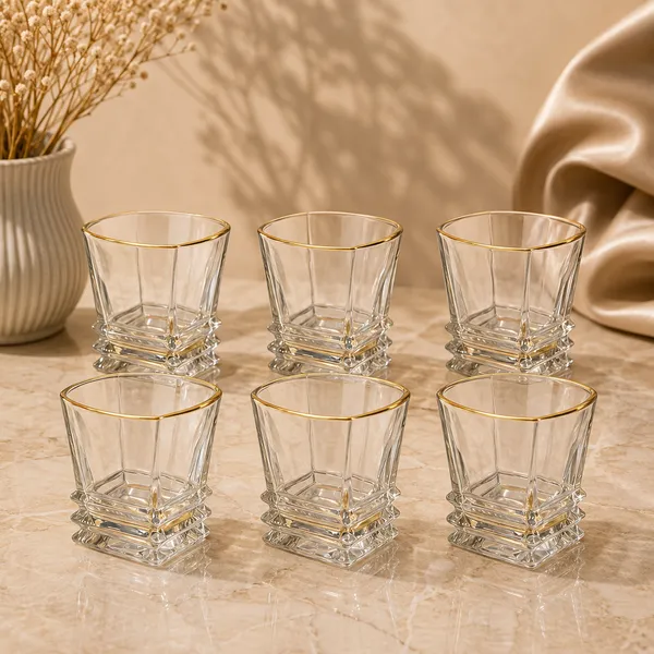Glass_Gold_Rim_Faceted_Square_Tumbler_Set_Of_6