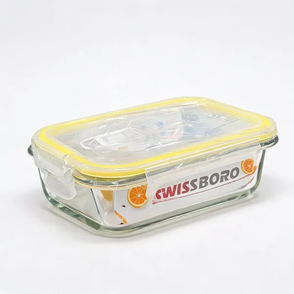 Glass_Rectangular_Plain_Food_Storage_Container_With_Yellow_Lid