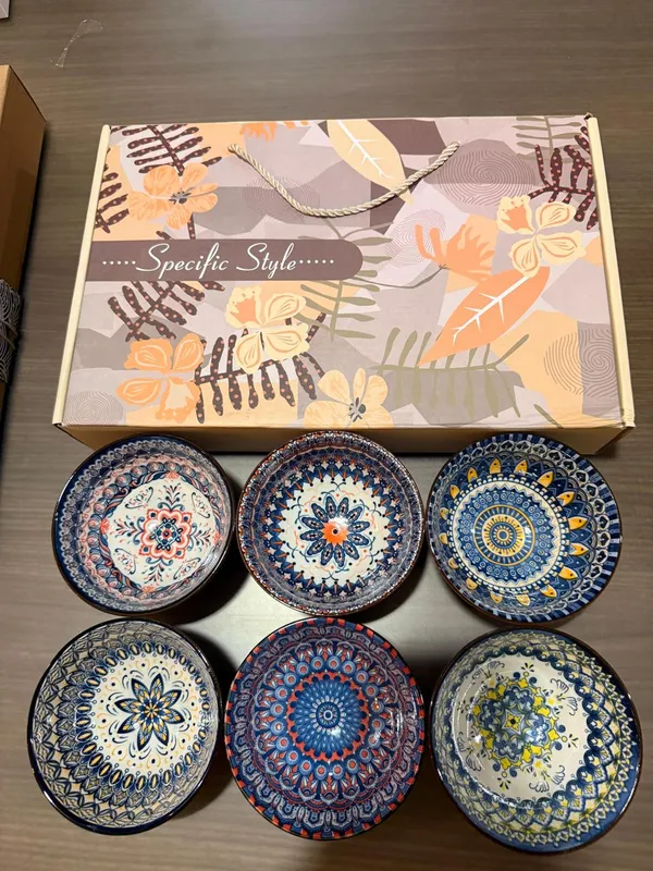 Ceramic_Multicolour_Floral_Pattern_Decorative_Plate_Set