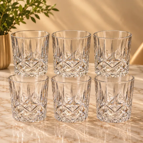 Glass_Geometric_Cut_Pattern_Tumbler_Set_Of_6