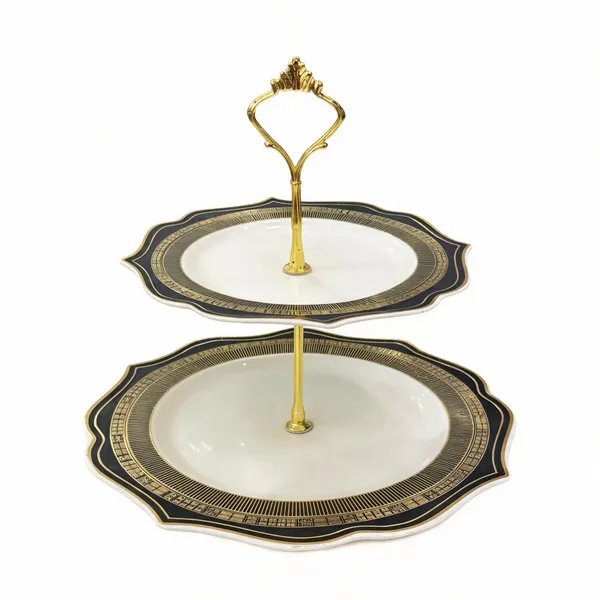 Ceramic_Metal_Two_Tier_Black_Gold_Pattern_Cake_Stand