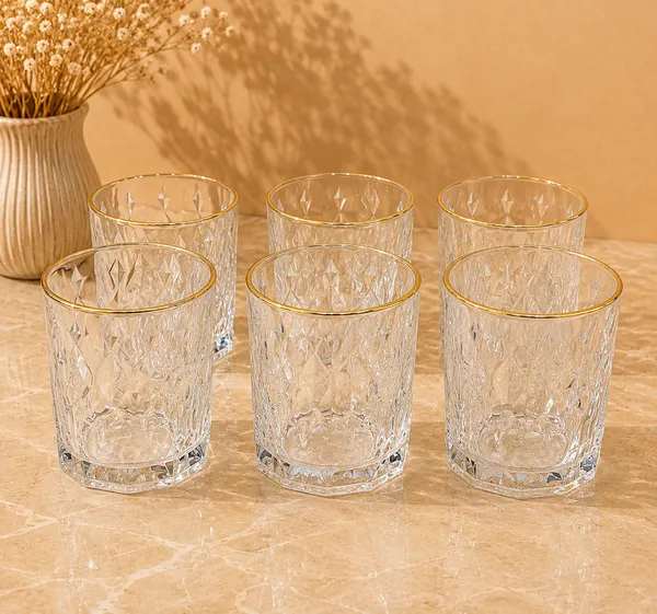 Glass_Gold_Rim_Floral_Textured_Tumbler_Set_Of_6