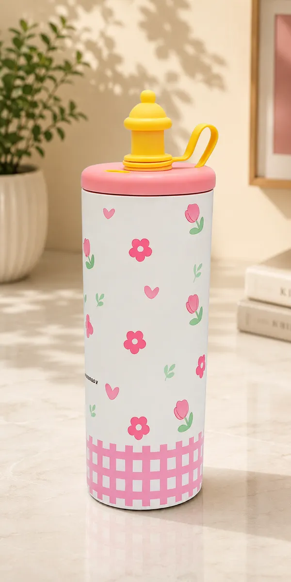 Pink_Floral_Print_Bpa_Free_Plastic_Sipper_Water_Bottle_For_Kids