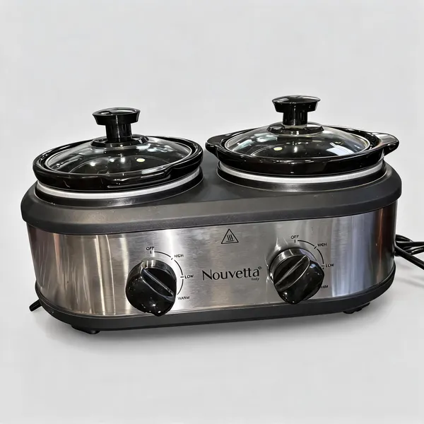 Abs_Plastic_And_Metal_Dual_Pot_Electric_Slow_Cooker