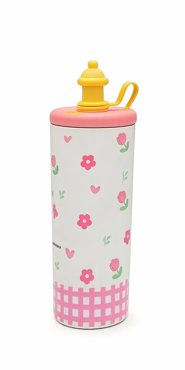 Pink_Floral_Print_Bpa_Free_Plastic_Sipper_Water_Bottle_For_Kids