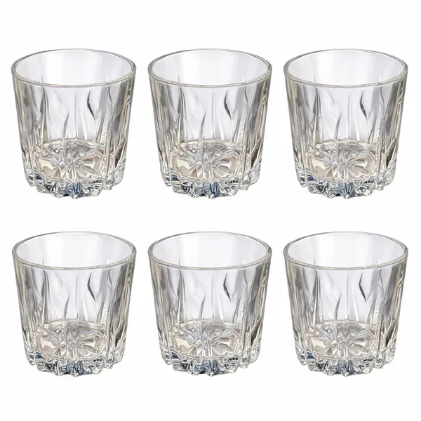 Glass_Faceted_Textured_Tumbler_Set_Of_6