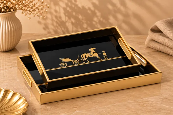 Metal_Acrylic_Glossy_Black_Gold_Trim_Rectangular_Premium_Serving_Tray_Set_Of_2
