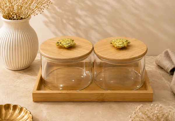 Wood_Decorative_Round_Dry_Fruit_Storage_Box_Set_Of_2_+_1_wooden_tray