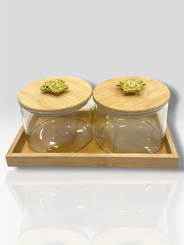 Wood_Decorative_Round_Dry_Fruit_Storage_Box_Set_Of_2_+_1_wooden_tray
