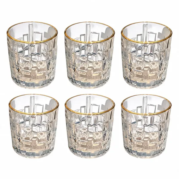 Glass_Textured_Gold_Rim_Tumbler_Set_Of_6