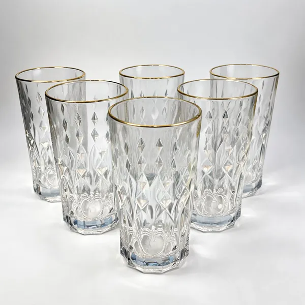 Glass_Diamond_Pattern_Gold_Rim_Tumbler_Set_Of_6