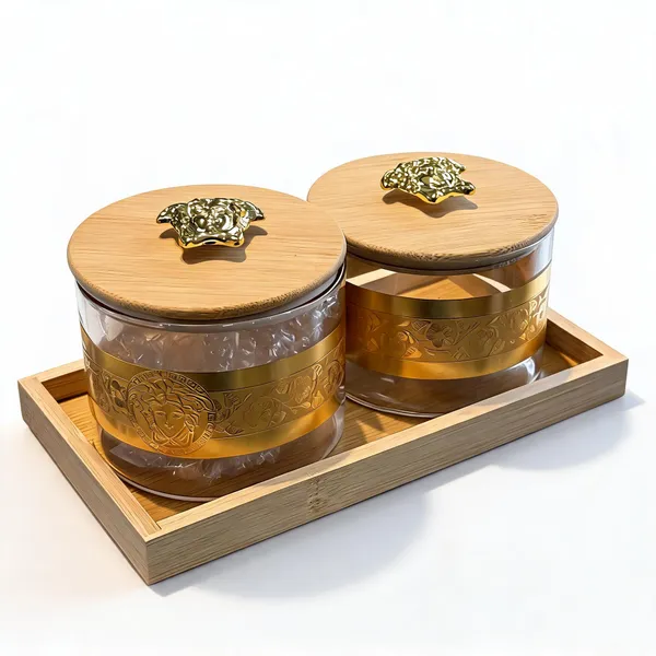 Glass_And_Wood_Ornate_Covered_Dry_Fruit_Jar_Set_With_Wooden_Lids