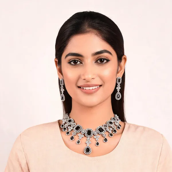 Silver_American_Diamond_Stone_Statement_Necklace_Set_With_Earrings_For_Women