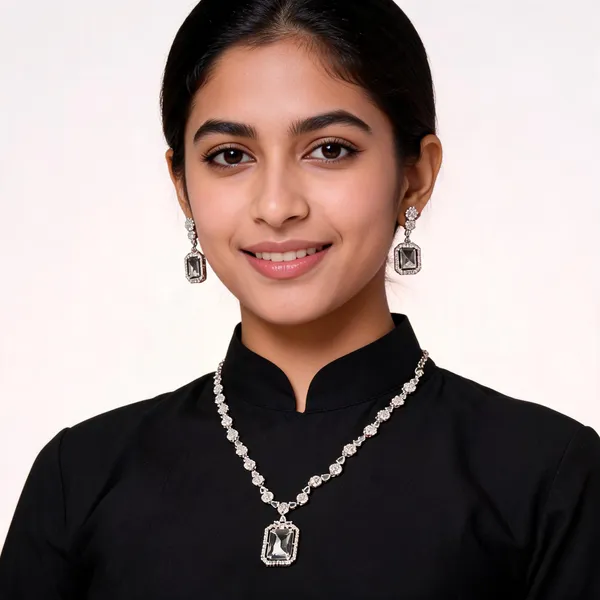American_Diamond_Stone_Studded_Necklace_Set_With_Earrings_For_Women