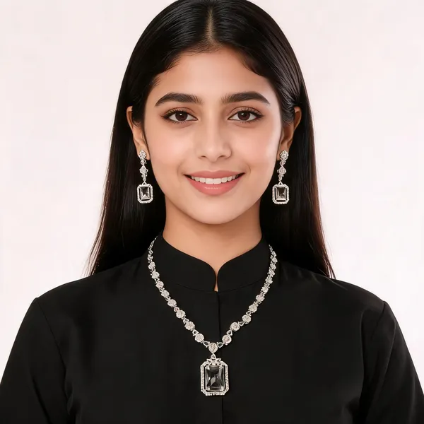 American_Diamond_Stone_Studded_Necklace_Set_With_Earrings_For_Women