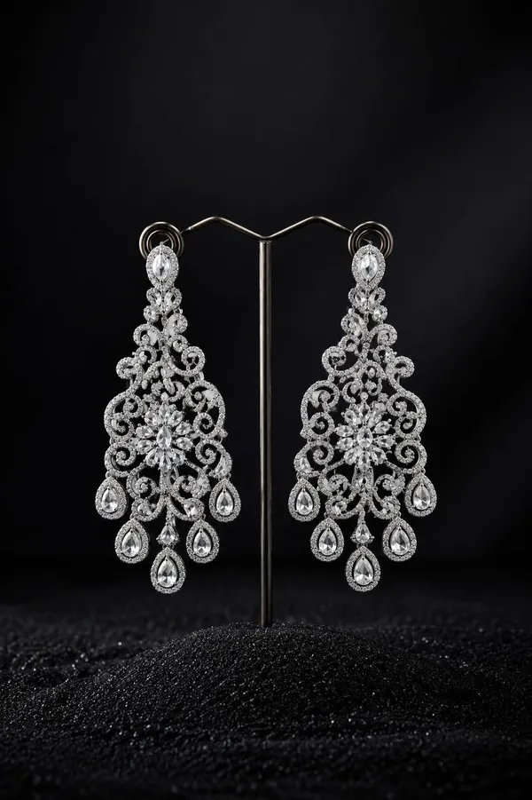 American_Diamond_Chandelier_Drop_Earrings_For_Women