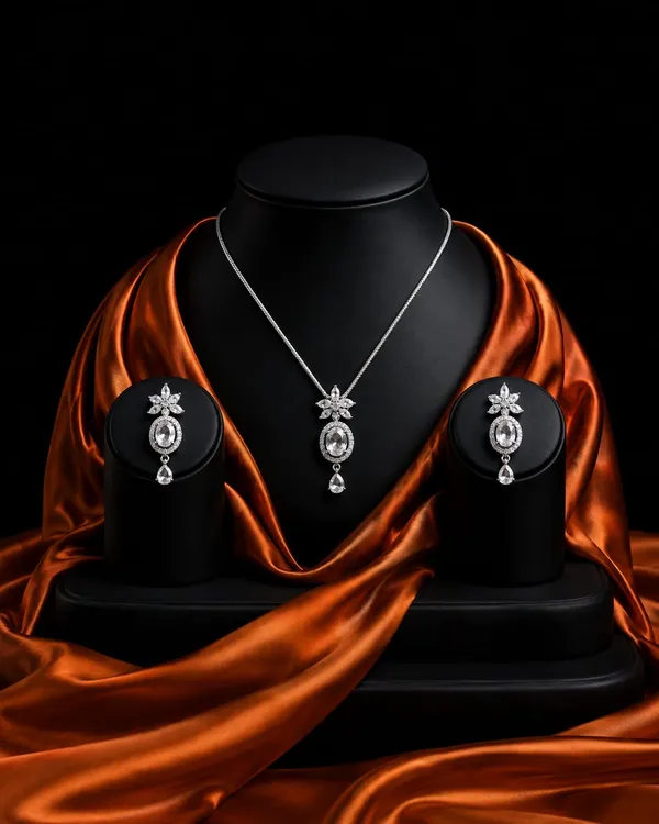 Silver_American_Diamond_Crystal_Floral_Pendant_Necklace_Set_With_Earrings_For_Women