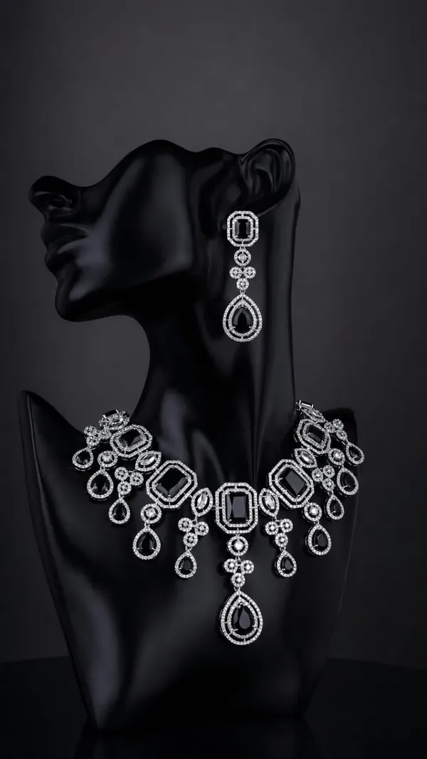 Silver_American_Diamond_Stone_Statement_Necklace_Set_With_Earrings_For_Women