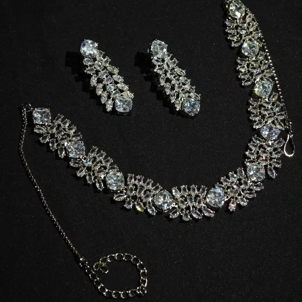Silver_American_Diamond_Floral_Stone_Statement_Necklace_Set_With_Earrings_For_Women