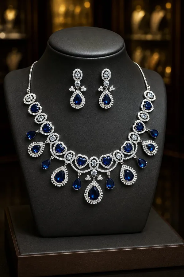Silver_Blue_Stone_American_Diamond_Necklace_Set_With_Earrings_For_Women
