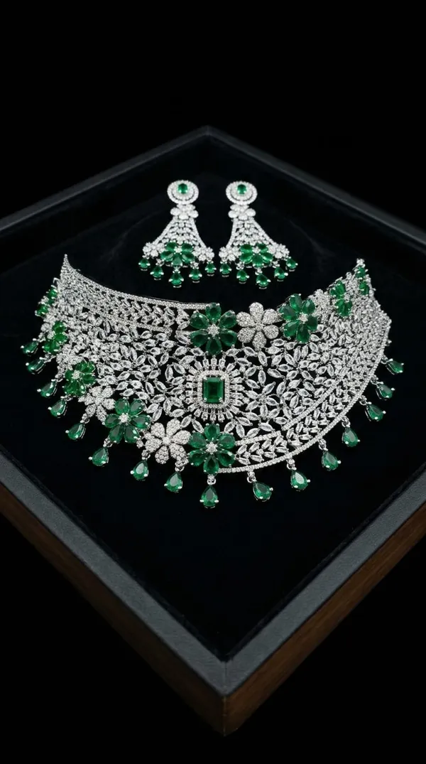 Green_American_Diamond_Floral_Bridal_Necklace_Set_With_Earrings_For_Women