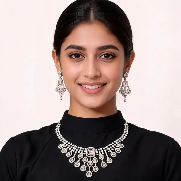 Silver_American_Diamond_Stone_Detail_Necklace_Set_With_Earrings_For_Women