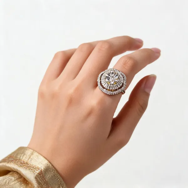 Silver_American_Diamond_Crystal_Floral_Baguette_Statement_Ring_For_Women