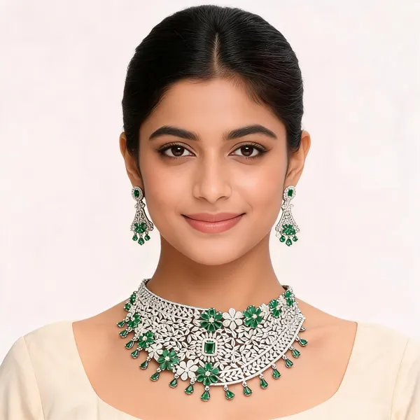 Green_American_Diamond_Floral_Bridal_Necklace_Set_With_Earrings_For_Women