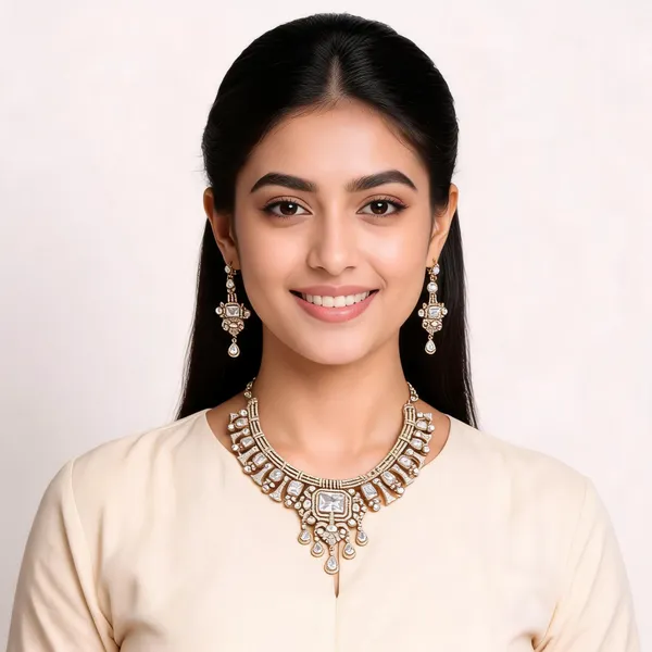 Gold_American_Diamond_Crystal_Bridal_Necklace_Set_With_Earrings_For_Women