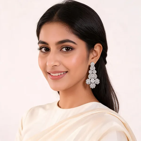 American_Diamond_Crystal_Floral_Chandelier_Drop_Earrings_For_Women