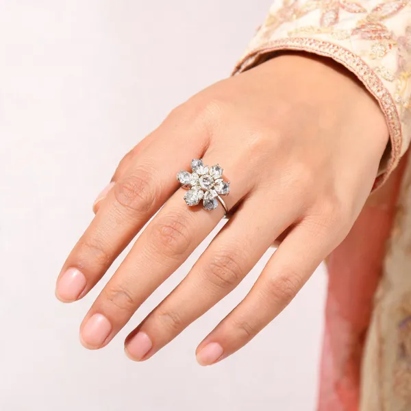 American_Diamond_Floral_Cluster_Stone_Statement_Ring_For_Women