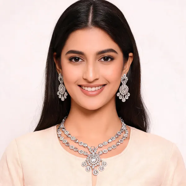 American_Diamond_Floral_Stone_Necklace_Set_With_Earrings_For_Women