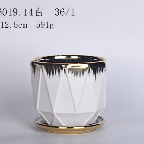 White_And_Gold_Ceramic_Planter_Pot_Living_Areas