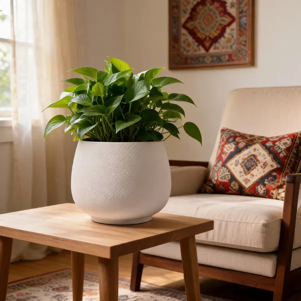 White_Ceramic_Plant_Pot_Living_Areas