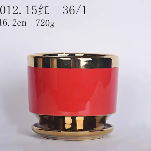 Gold_And_Red_Ceramic_Planter_Pot_Living_Areas