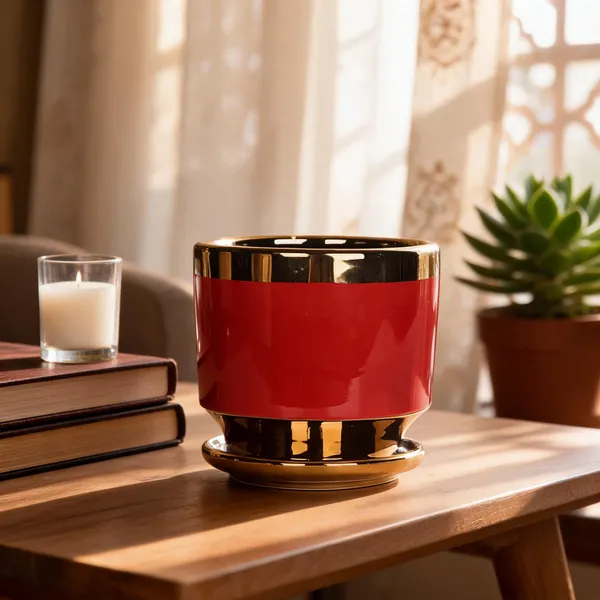 Gold_And_Red_Ceramic_Planter_Pot_Living_Areas